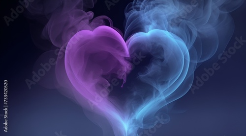 An enchanting smoke heart set against a backdrop of darkness.
