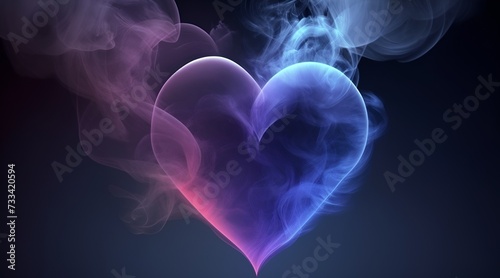 heart of smoke on black background