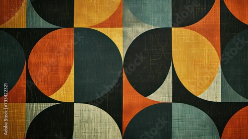 Abstract mid-century modern background with vintage warm colors.