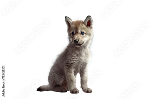 A baby wolf on transparent background png