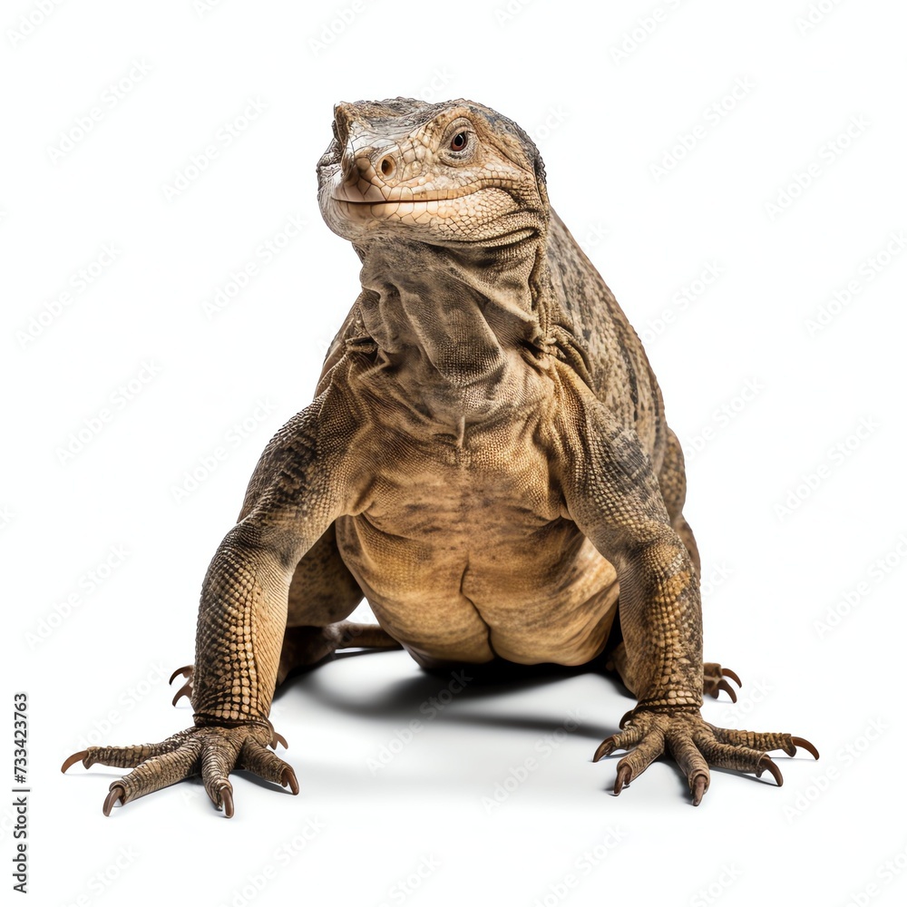 Obraz premium a Varanus komodoensis, studio light , isolated on white background