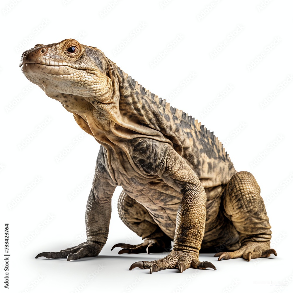 a Varanus komodoensis, studio light , isolated on white background a Varanus komodoensis, studio light , isolated on white background