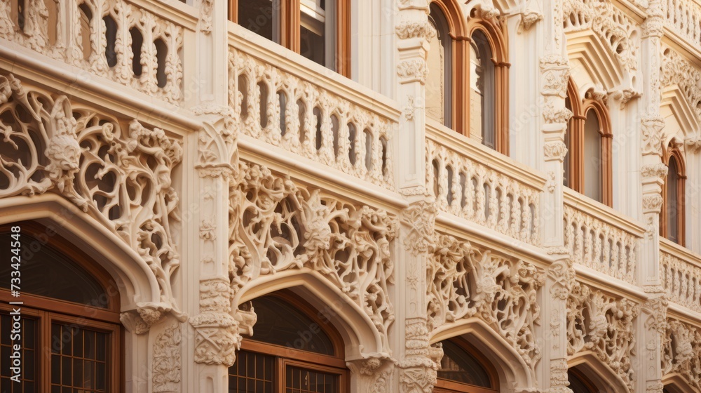 Ornamental facades on historic landmarks