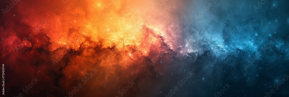 An abstract representation of the universe, featuring a cosmic blend of galaxies, nebulae, and celestial elements. An abstract representation of the universe, featuring a cosmic blend of galaxies, nebulae, and celestial elements.