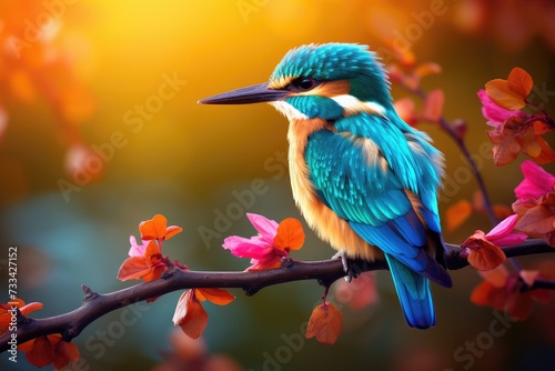 bird perching on branch looking at camera © Rehman