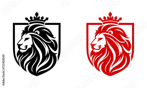 logo of royal king lion - black and red on tranparent background (artwork 1)