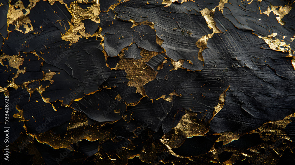 Obraz premium Beautiful black abstract background, all black wallpaper as a background, black and gold, black texture, black pattern background, black background for text and presentations