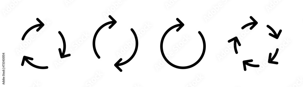 Refresh icon set. Green recycle vector icon symbol. Repeat and reload icons set and 1, 2, 3, 5 arrows rotation circle. Sync icon symbol convert button sign. vector ediable stroke, outline flat style Refresh icon set. Green recycle vector icon symbol. Repeat and reload icons set and 1, 2, 3, 5 arrows rotation circle. Sync icon symbol convert button sign. vector ediable stroke, outline flat style
