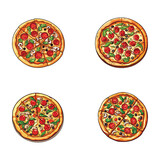 pizza vector illustration isolated on white background. 
