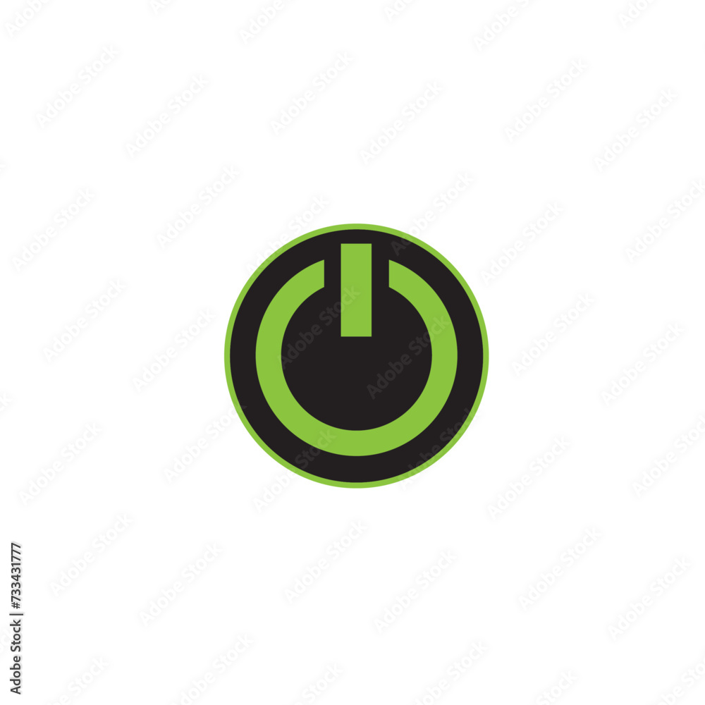 Power button icon flat vector design Power button icon flat vector design
