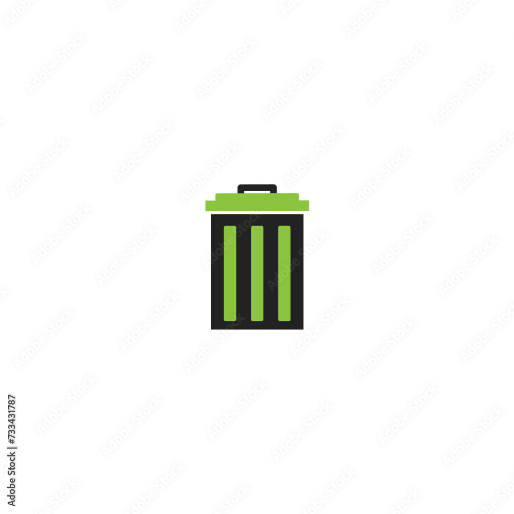 Trash can icon flat vector design Trash can icon flat vector design