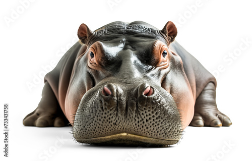 Hippopotamus - Hippopotamus amphibius isolated on white transparent background, png photo