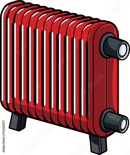 radiator vector illustration isolated on transparent background. 
