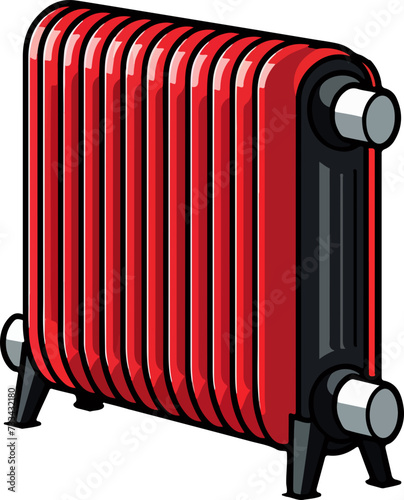 radiator vector illustration isolated on transparent background. 
