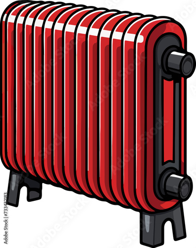 radiator vector illustration isolated on transparent background. 
