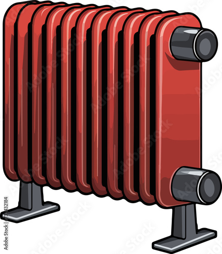 radiator vector illustration isolated on transparent background. 
