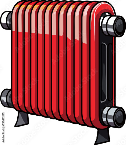 radiator vector illustration isolated on transparent background. 
