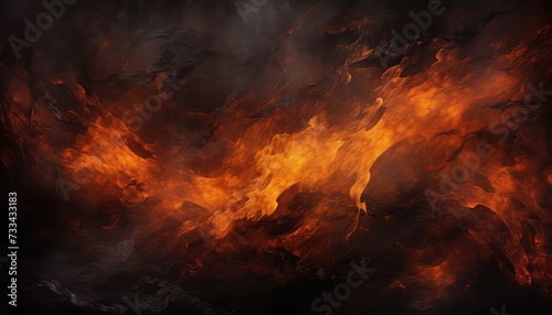 Charcoal for Barbecue Background With Flames