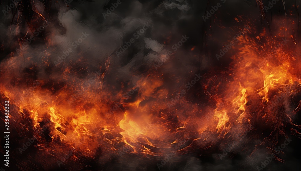 Charcoal for Barbecue Background With Flames Charcoal for Barbecue Background With Flames