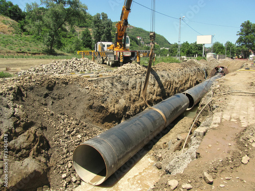  infrastructure construction sewer pipe laying