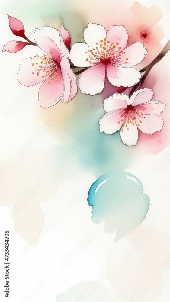Cherry blossom flower blooming. Pink sakura flower background. Pink cherry blossom, isolated Sakura tree branch. For card, banner, invitation, social media post, poster, mobile apps, advertising. Cherry blossom flower blooming. Pink sakura flower background. Pink cherry blossom, isolated Sakura tree branch. For card, banner, invitation, social media post, poster, mobile apps, advertising.