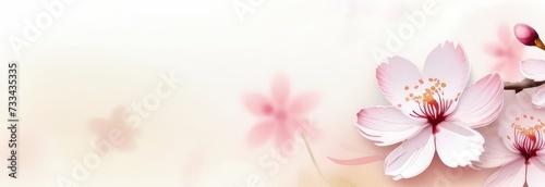 Cherry blossom flower blooming. Pink sakura flower background. Pink cherry blossom, isolated Sakura tree branch. For card, banner, invitation, social media post, poster, mobile apps, advertising.