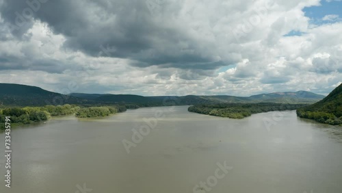 River Danube Bend Szentendre Island tip aerial view photo