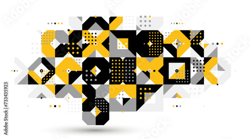Bauhaus trendy abstract geometric vector background, tiling mosaic pattern Memphis style abstraction, cool creative wallpaper composition.