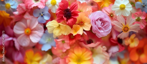 Vibrant Daily Beauty: A Colorful Background Bursting with Flowers © TheWaterMeloonProjec