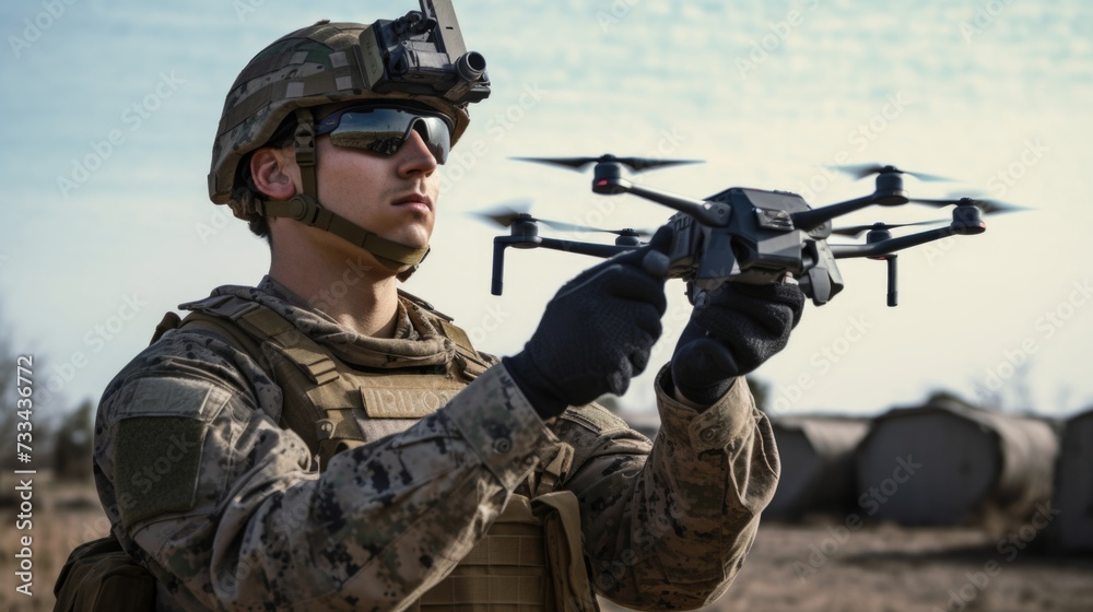 drone operator soldier on a war or counterterroristic operation drone operator soldier on a war or counterterroristic operation