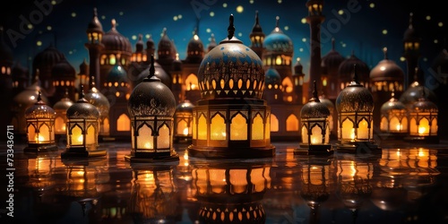 Embark on a Magical Journey: Fantasy-Style Lanterns Illuminate the Islamic Ramadan Celebration with Enchantment and Wonder!