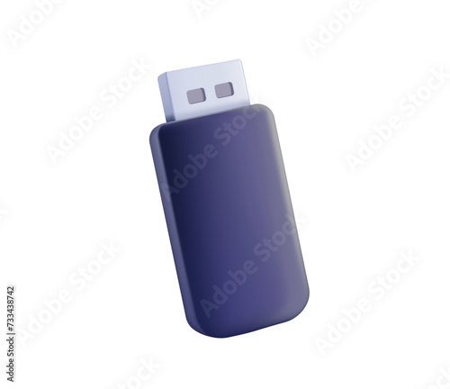 Vector isolated USB flash drive 3D vector. Usb drive, memory card. 3d vector icon. Concept for staorage and cyber safety