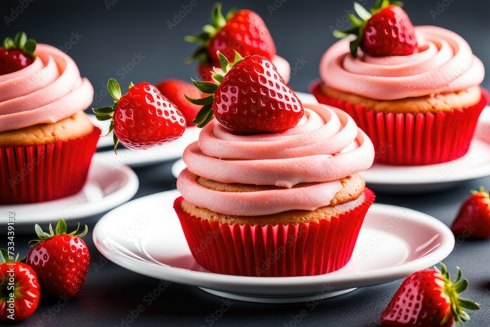 Cupcakes à la fraise