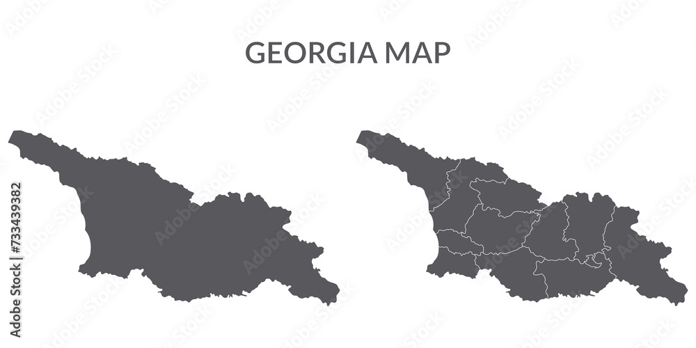 Georgia map. Map of Georgia in set