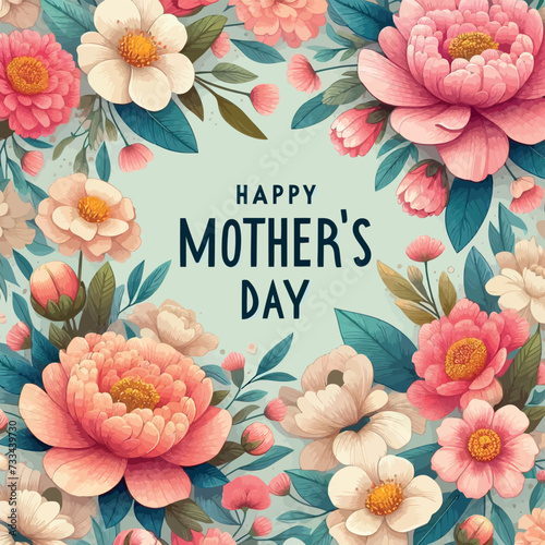  Mothers day background with Women's Day, March 8. Happy mother's day greeting card.Festive Background with Flowers.
