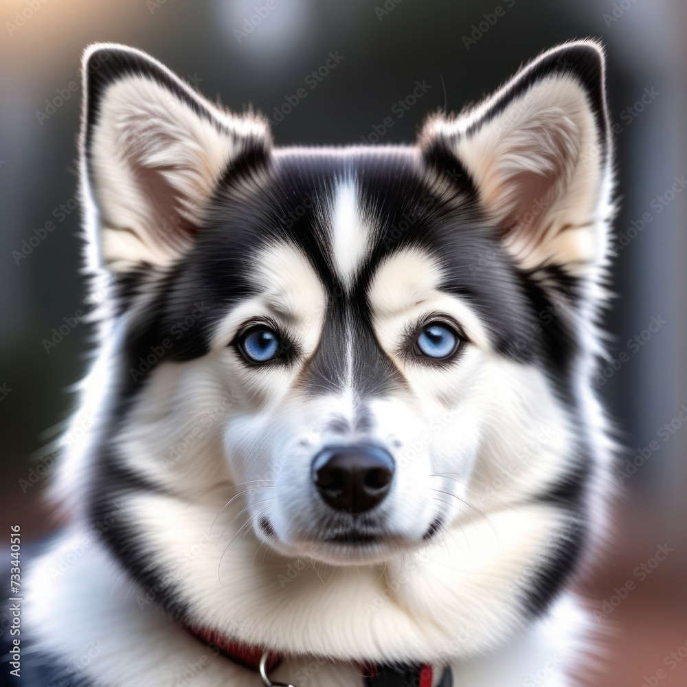 Alaskan Klee Kai portrait. Mini husky dog. Generative AI