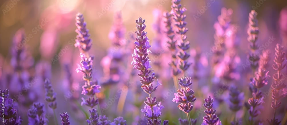Fototapeta premium Soft Focus on Lavender Flowers in a Serene Garden