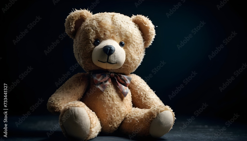 Perplexed Teddy bear isolated on dark background Perplexed Teddy bear isolated on dark background