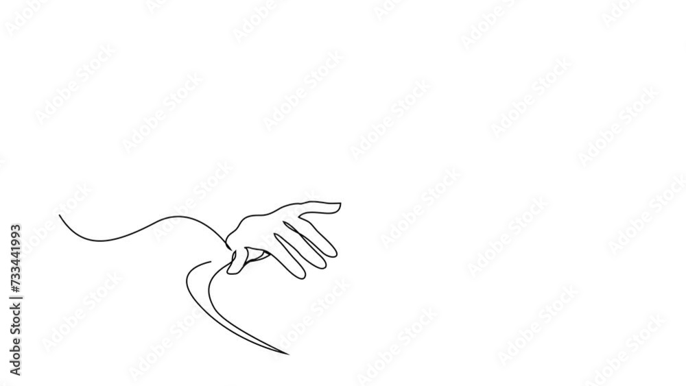 Young beautiful girl hugging herself, back view, continuous line drawing animation Young beautiful girl hugging herself, back view, continuous line drawing animation