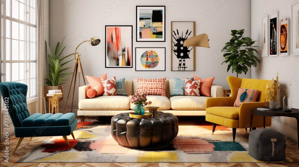 Bohemian Bliss: Colorful and Eclectic Living Room with Global Inspirations
