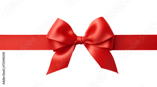 red ribbon bow isolated on white background png