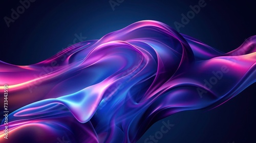 Abstract and fluid visual impression of a flowing, silky fabric on a dark background.