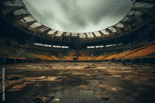 the abandoned destroyed stadium photo