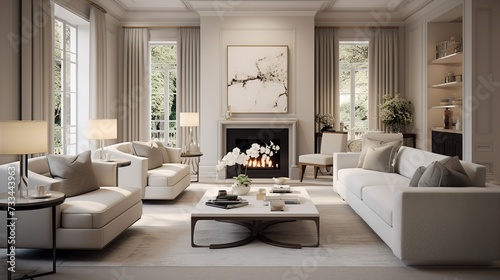 Timeless Modernity  Classic Contemporary Living Room with Sleek Elegance