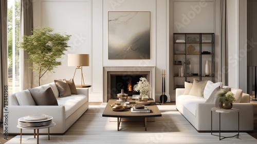 Timeless Modernity  Classic Contemporary Living Room with Sleek Elegance