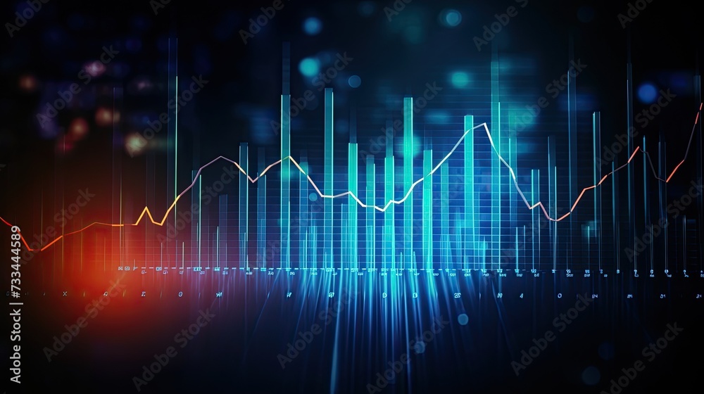 Abstract chart with growing graphic data set, abstract illustration background Abstract chart with growing graphic data set, abstract illustration background