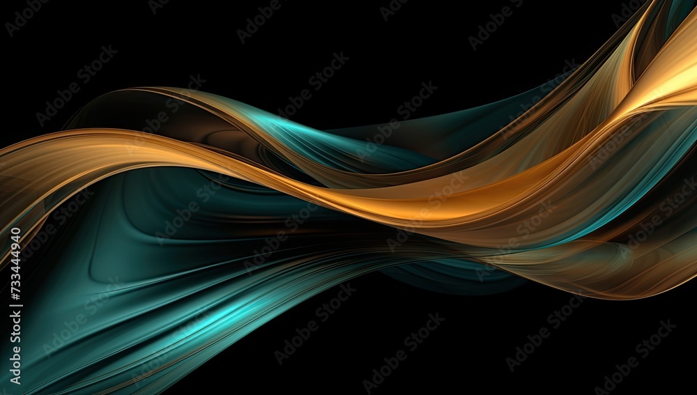 Fototapeta premium Flowing Textures: Dark Gold and Black Wallpaper, Golden and Orange Clouds, Abstract Artistry, Elegant Design, Luxurious Aesthetic, Rich Color Palette, Dynamic Movement, Stylish Decor, Modern Elegance,