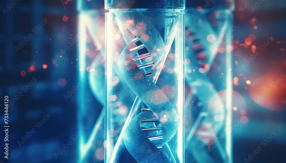 Fototapeta premium Genetic research and Biotech science Concep
