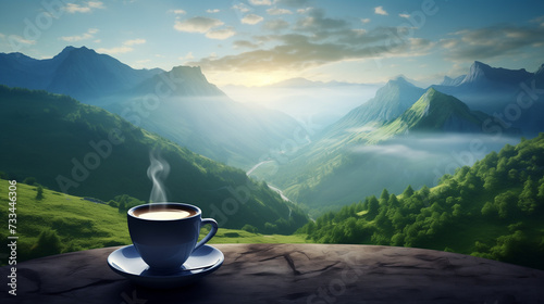 cup of tea on mountain © Maru_sua