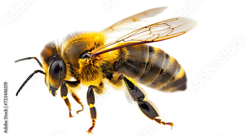 Magnificent Bee in Flight on Transparent Background